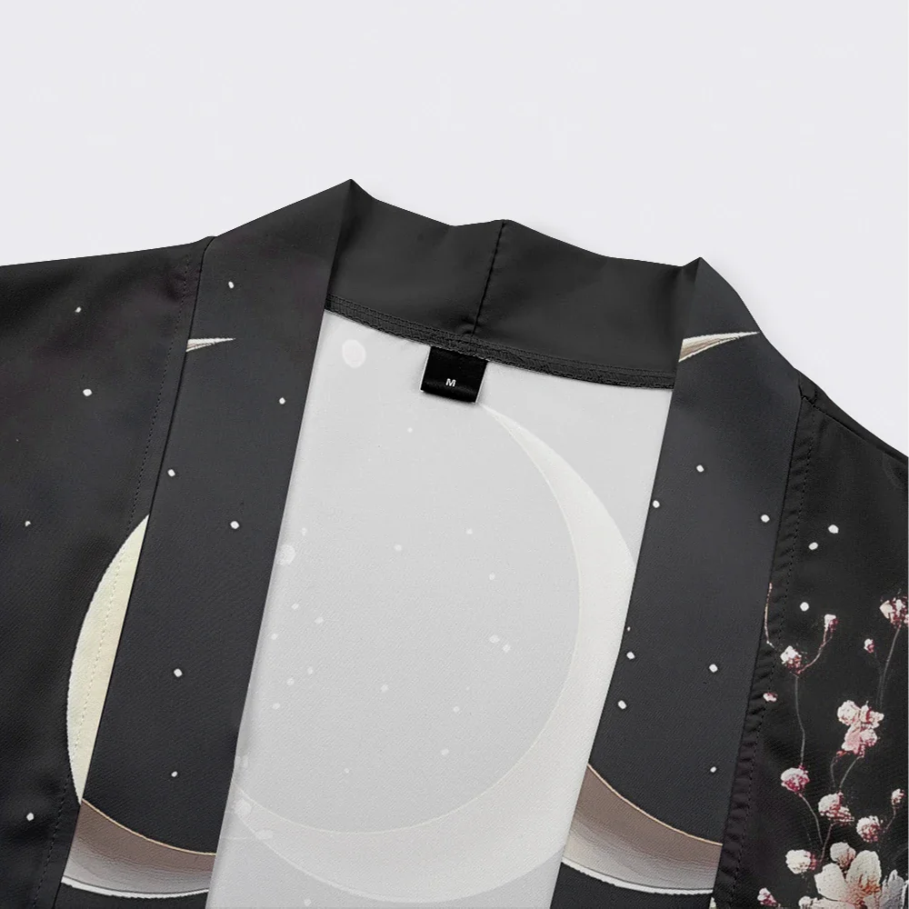 Veste Kimono Japonaise Femme Noir Sakura – Image 5